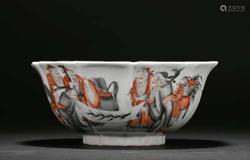 A Wu cai 'figure' bowl