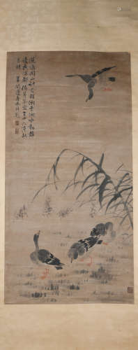 A Bian shoumin's reed&swallow painting