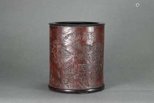 chinese bamboo carving brush pot