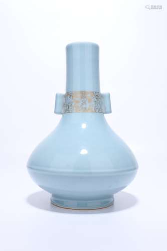 chinese celadon glazed porcelain handled vase