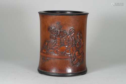 chinese bamboo carving brush pot