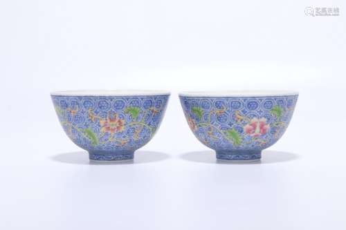 pair of chinese famille rose porcelain bowl