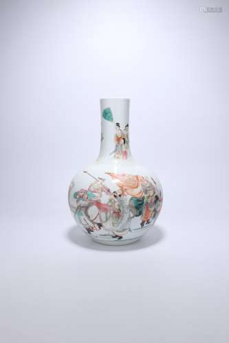 chinese wucai porcelain figure pattern globular vase