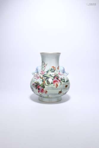 chinese famille rose porcelain binaural pot