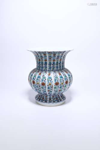 chinese blue and white doucai porcelain vessel