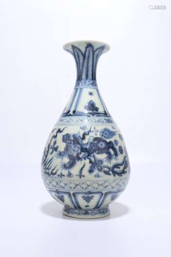 chinese blue and white porcelain pear shaped vase