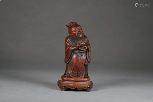 chinese bamboo carving of figure