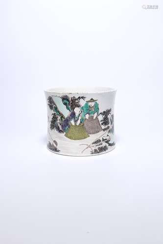 chinese sancai porcelain brush pot