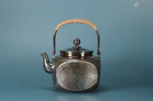 chinese silver square teapot