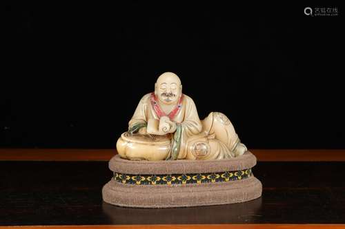 chinese shoushan furong stone arhat statue