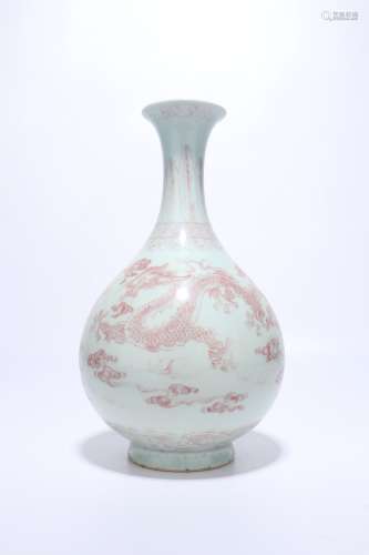 chinese underglaze red porcelain pear shaped vase