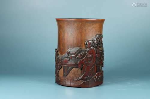 chinese bamboo carving brush pot