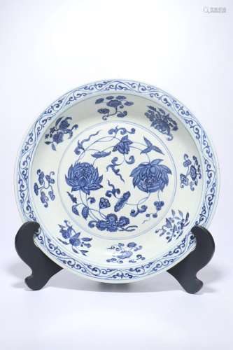 chinese blue and white porcelain plate