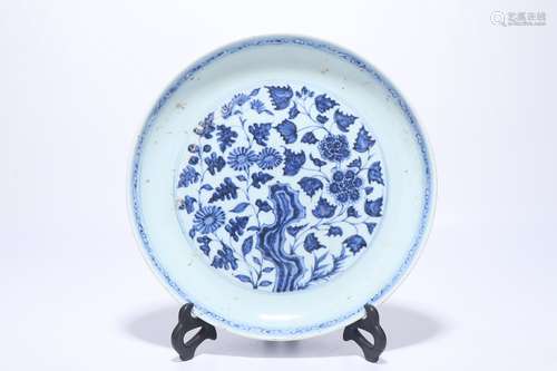 chinese blue and white porcelain plate