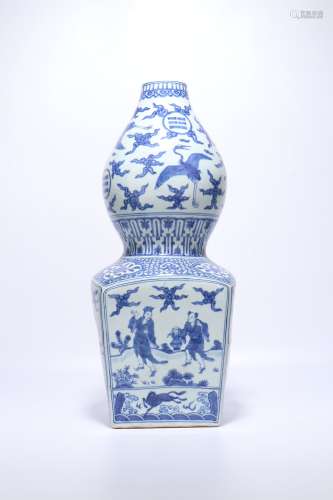 chinese blue and white porcelain double gourd vase