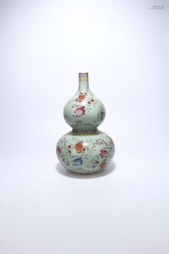 chinese famille rose porcelain double gourd vase