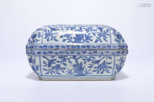 chinese blue and white porcelain square box