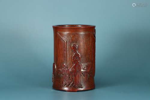 chinese bamboo carving brush pot