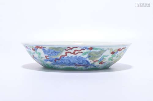 chinese blue and white doucai porcelain plate