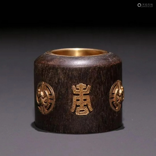 Filigree Inlaid Agarwood Chenxiang Ring