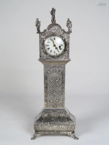 Finely Casted 'Figural' Silver Clock