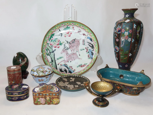 Storage Lot Of Bronze & Cloisonne Items