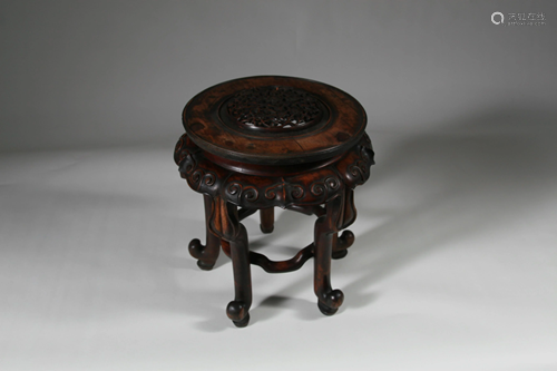 19th C. Chinese Hardwood Bowl Stand