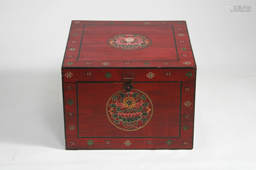 Chinese Painted Treasure Chest, Early 20th Century