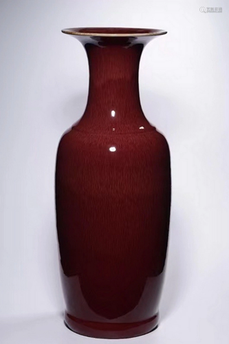 Chinese Flambe Red-Glazed Porcelain Vase