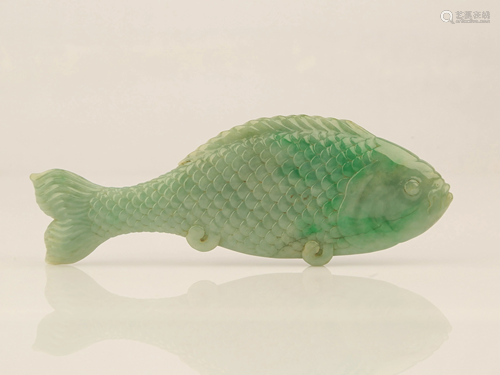 Carved Jadeit Fish Pendant