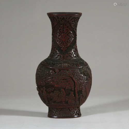 Fine Chinese Cinnabar Vessel, 19th Century