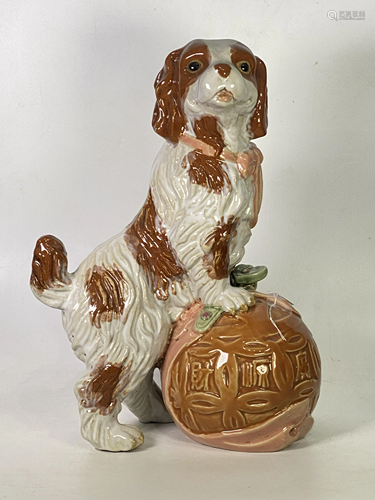 Famille Rose Porcelain Puppy & Ball