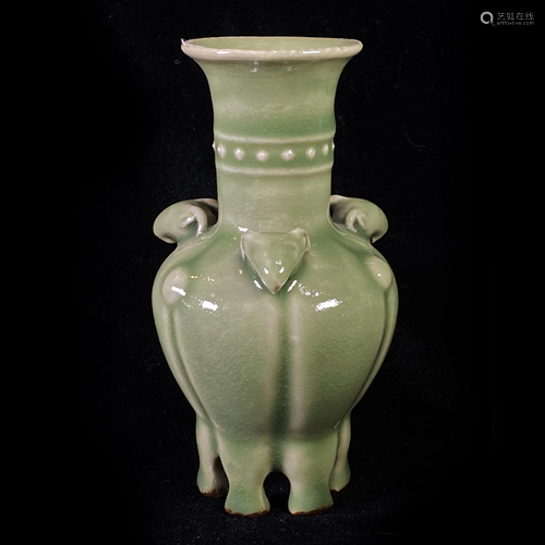 Celadon-Glazed Porcelain Vase