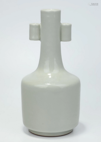 White-Glazed Double-Eared Porcelain Vase