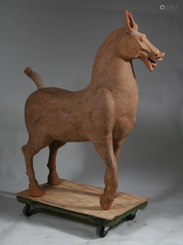 Chinese Red Pottery Horse, Eastern Han (of the period)