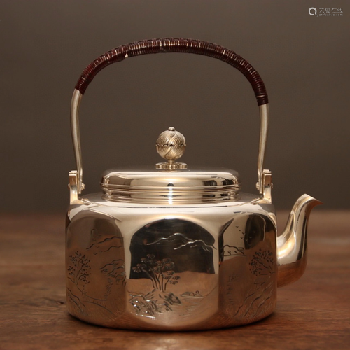 Japanese Silver Teapot With Mark