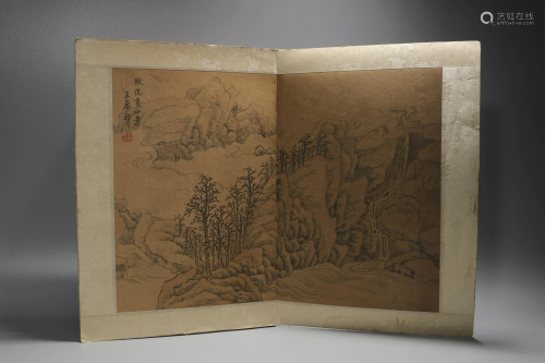 Chinese Painting Album Of Landscape, Wang Yuanqi
