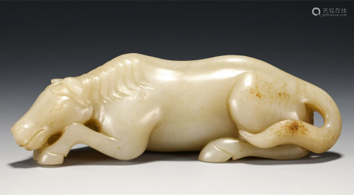 Chinese Hetian Jade Carving Of A Horse