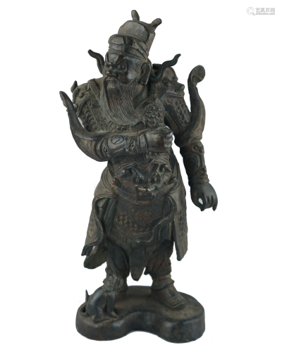 Bronze Figure Of A Standing God Of Wealth