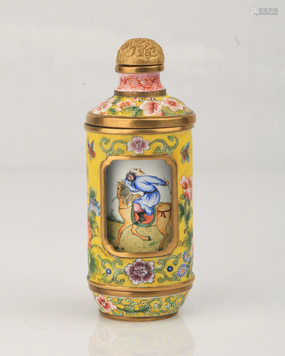 Finely Enamel-Painted Bronze Snuff Bottle, Qianlong