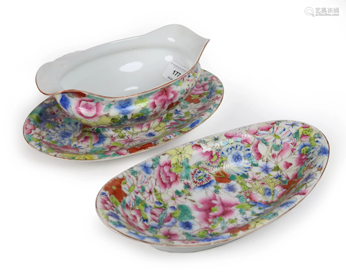 Famille Rose Porcelain 'Millefleurs Servewares, Guanxu