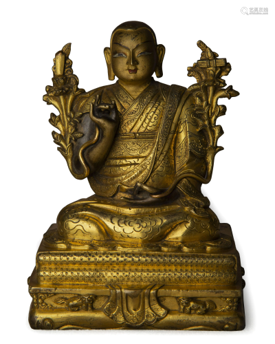 Gilt Bronze Figure of A Guru