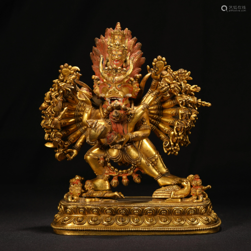 Finely Casted Bronze Figure Of Vajrabhairava