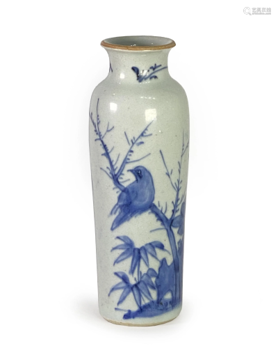17th C. Blue And White Porcelain Vase
