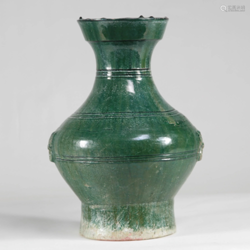 Green Glazed Hu Form, Han Dynasty (of the period)