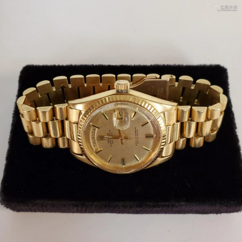 18K Rolex Watch Oyster Per with Day & Date