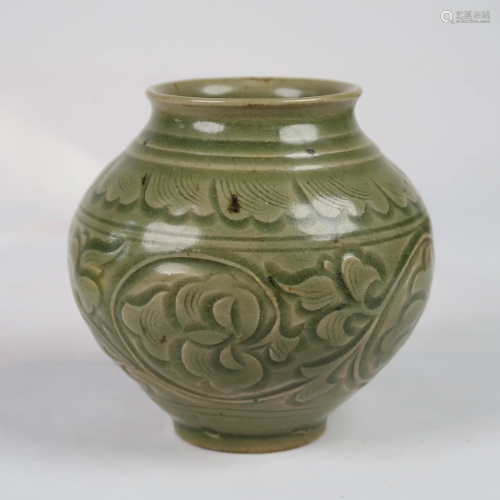 Chinese Yaozhou Ware Carved Jar