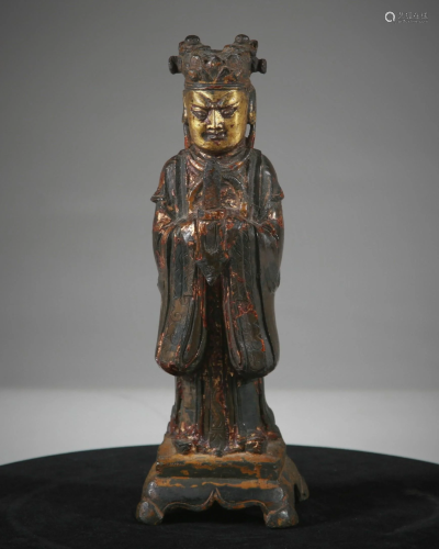 Chinese Gilt Bronze Dignitary, Ming Dynasty (of the