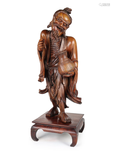 Finley Carved Large Boxwood Figure Of An Elder