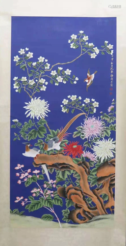 20th Century Mei Lanfang Flower and Bird Painting